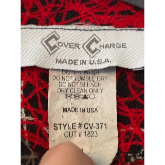 Cover Charge Womens Medium Abstract Swing Jacket Red Black Gray - Picture 5 of 8